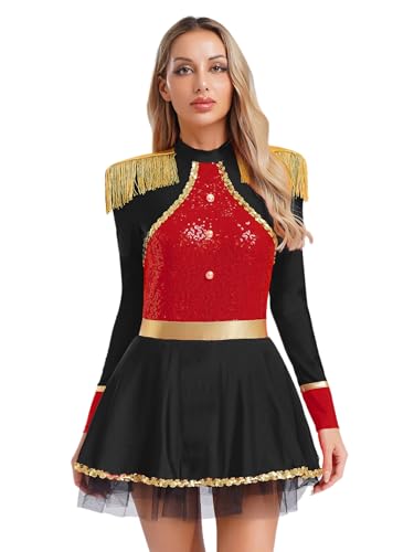 Hedmy Damen Kostüm Zirkusdirektor Zirkus Uniform Kleid Glitzer Halloween Karneval Kostüm Ringmaster Cosplay Partykleid Tanzkleid Schwarz XXL Hedmy Damen Kostüm Zirkusdirektor Zirkus Uniform Kleid Glitzer Halloween Karneval Kostüm Ringmaster Cosplay Partykleid Tanzkleid Schwarz XXL von Hedmy