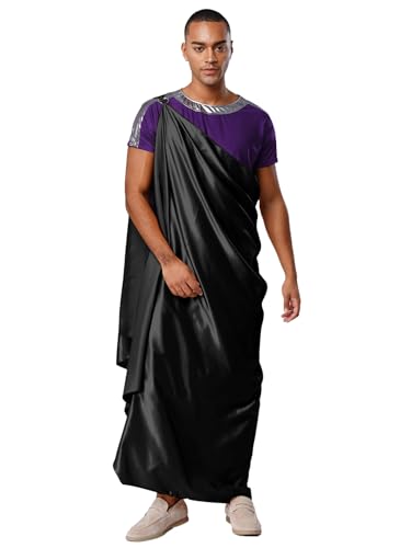 Hedmy Herren Griechischer Gott Kostüm Toga Römische Tunikia Schärpe Historische Kostüme Halloween Karneval Schwarz Lila 3XL Hedmy Herren Griechischer Gott Kostüm Toga Römische Tunikia Schärpe Historische Kostüme Halloween Karneval Schwarz Lila 3XL von Hedmy