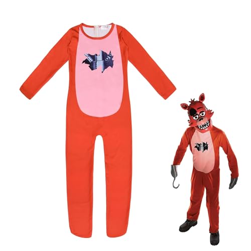 FNAF Nightmare Foxy Cosplay-Kostüme, fünf Nächte, Rollenspiel-Overall, gruselig, Horrormonster, Halloween-Bodys (Foxy, 150) von Heeyspike