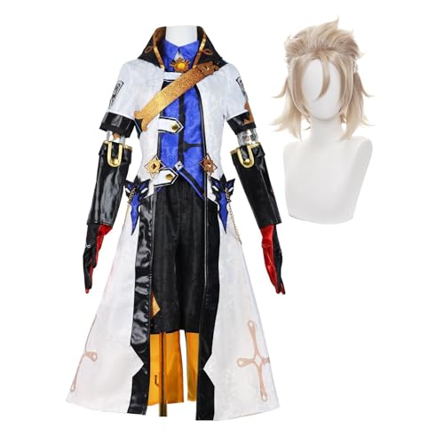 Heeyspike Albedo/Freminet/Kaveh/Cosplay Kostüm Set Gaming Peripheriegeräte Anime Cosplay Herren Karneval Party Anime Kleidung für Erwachsene Halloween Outfit (Albedo + Perücke, L) von Heeyspike