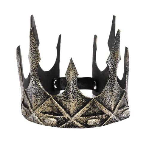 PU-Leder Halloween Cosplay Party Requisiten Tiara für erwachsene Jugendliche, antike retro königliche Kopfbedeckung, König Krone mittelalterliche Cosplay Kopfbedeckung (Typ1) von Heeyspike