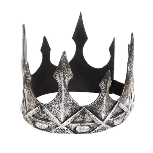 PU-Leder-Tiara für Halloween, Cosplay, Party, Requisite für Erwachsene, Teenager, antiker Retro-Königskrone, königlicher Kopfschmuck, Königskrone, mittelalterliche Cosplay-Kopfbedeckung (Typ 2) von Heeyspike