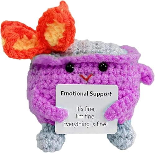 Emotional Support Dumpster Fire | Adorable Crochet Dumpster Fire, Heartfelt Thank You Gift, Dumpster Fire Crochet Doll with Positive Card, Handmade Crochet Doll, Crochet Knitting Toy (Purple) von Hehimin