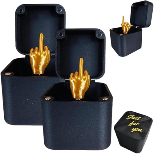 Middle Finger in a Box | Middle Finger Surprise Gift Box,Annoying Gift Box,Perfect Spoof Hand Prank Pop Up Gift with Box for Adults,Christmas Novelty Fun Prank Gift for Office Desk Home Décor (2Pcs) von Hehimin