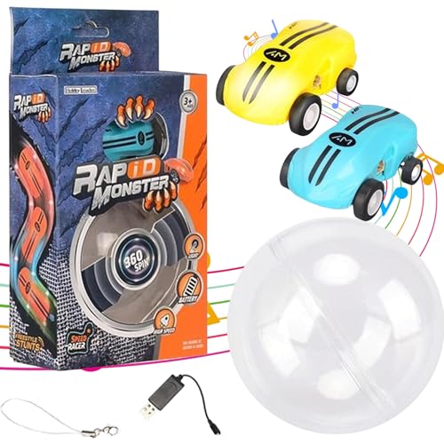 Hehuo FlashSpin Mini Racer, 360 Degree High-Speed Rotation Mini Toy Cars, with RGB Light Stunt Rotation Pocket Mini Toy Car Racing Model (2Pcs Mix) von Hehuo