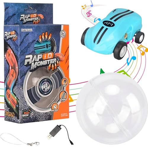 Hehuo FlashSpin Mini Racer, 360 Degree High-Speed Rotation Mini Toy Cars, with RGB Light Stunt Rotation Pocket Mini Toy Car Racing Model (Blue) von Hehuo