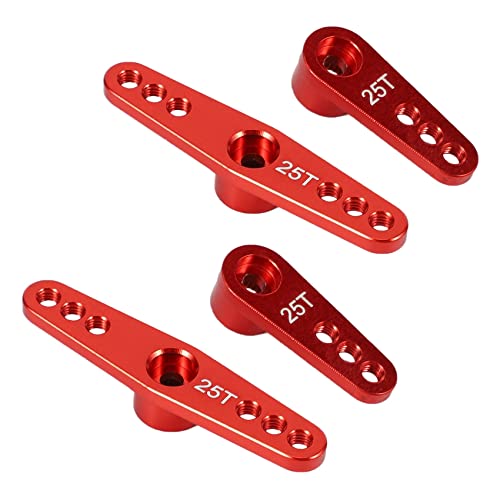 Heiikiuy 2 x 25T Aluminium RC Servohn für Futaba Savox Xcore HD-RC-Werkzeug, Rot von Heiikiuy