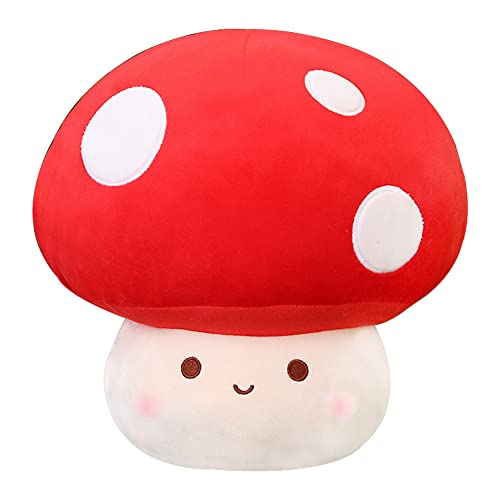 Heionia Pilz Plüsch Kuscheltier Pilze Plüschtier Stofftier Kissen Plushie 23cm 30cm Mushroom Plush Pillow Deko Geschenk für Geburtstag Weihnachten (Rot, 23) von Heionia