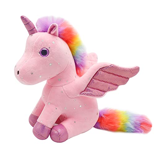 Heionia Einhorn Kuscheltier Plüsch Regenbogen Einhorn Plüschtier Einhorn Stofftier Plüsch Mädchen, 23CM(Rosa) von Heionia