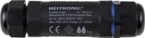 Heitronic 45611 Kabelverbinder mit Schraubklemmen (L x B) 130mm x 32mm 1St. von Heitronic