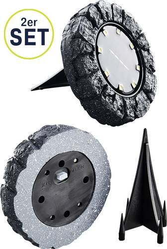 Heitronic 500581 Siena LED-Gartenleuchte 2er Set LED LED fest eingebaut Dunkelgrau von Heitronic