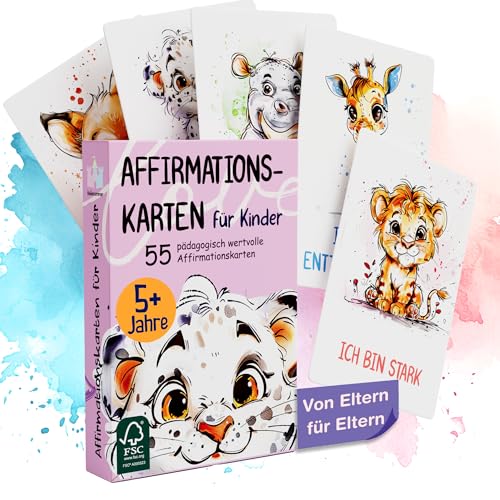 55 Affirmationskarten Kinder - Selbstbewusstsein stärken Kinder - Achtsamkeit Kinder - Gefühlskarten für Kinder von Heldenzimmer