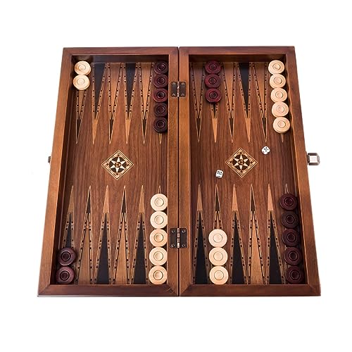 Helena Wood Art, Handgefertigtes Hochwertiges Backgammon Spiel aus Holz, Tavla, 100% Holz, Deluxe Edition, TricTrac, 43 x 20 cm von Helena Wood Art