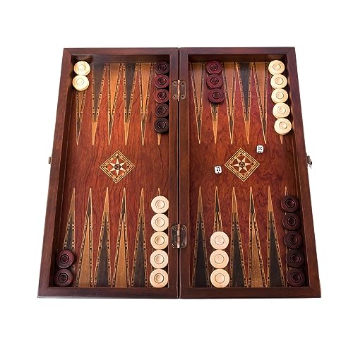 Helena Wood Art, Handgefertigtes Hochwertiges Backgammon Spiel aus Holz, Tavla, 100% Holz, Deluxe Edition, TricTrac, 43 x 20 cm von Helena Wood Art