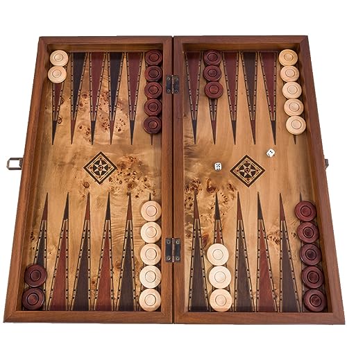 Helena Wood Art, Handgefertigtes Hochwertiges Backgammon Spiel aus Holz, Tavla, 100% Holz, Deluxe Edition, TricTrac, 50 x 25 cm von Helena Wood Art