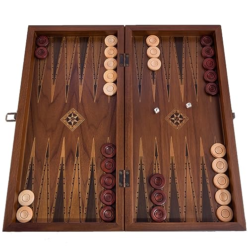 Helena Wood Art, Handgefertigtes Hochwertiges Backgammon Spiel aus Holz, Tavla, 100% Holz, Deluxe Edition, TricTrac, 50 x 25 cm von Helena Wood Art