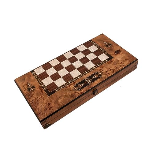 Helena Wood Art, Handgefertigtes Hochwertiges Backgammon Spiel aus Holz, Tavla, 100% Holz, Deluxe Edition, TricTrac, 50 x 25 cm von Helena Wood Art