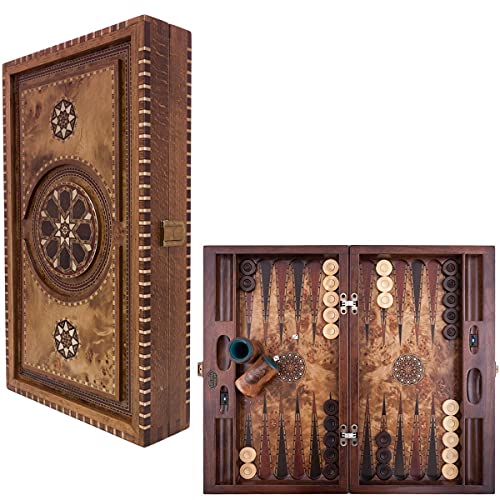 Helena Wood Art, Handgefertigtes Hochwertiges Backgammon Spiel aus Holz, Tavla, 100% Holz, Deluxe Edition, TricTrac, 52 x 30 cm von Helena Wood Art