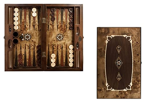 Helena Wood Art, Handgefertigtes Hochwertiges Backgammon Spiel aus Holz, Tavla, 100% Holz, Deluxe Edition, TricTrac von Helena Wood Art