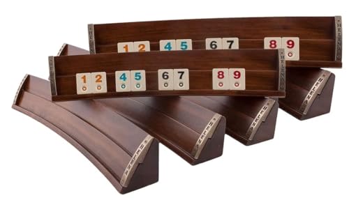 Helena Wood Art, Handgefertigtes Oval Rummy Set aus Holz für 6 Spieler und inklusive Tasche, Okey Takimi, 100% Holz, Luxus Edition von Helena Wood Art