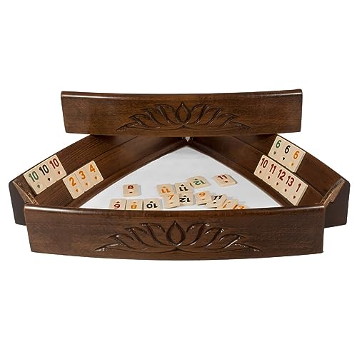 Helena Wood Art, Handgefertigtes Oval Rummy Set aus Holz inklusive Tasche, Okey Takimi, 100% Holz, Luxus Edition von Helena Wood Art