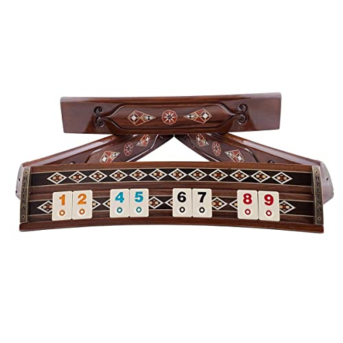 Helena Wood Art, Handgefertigtes Oval Rummy Set aus Holz inklusive Tasche, 100% Holz, Deluxe Edition, Rommé, Okey takimi, Melamin Steine von Helena Wood Art