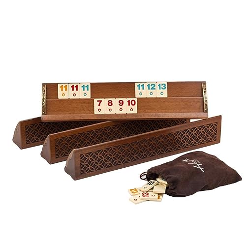 Helena Wood Art, Handgefertigtes Rummy Set aus Holz inklusive Tasche, Okey Takimi, 100% Holz, Luxus Edition von Helena Wood Art