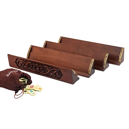 Helena Wood Art, Handgemachtes Rummy Set aus Holz inklusive Tasche, 100% Holz, Deluxe Edition, Rummy, Okey Takimi, Melaminsteine von Helena Wood Art