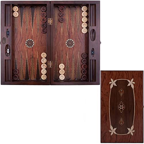 Helena Wood Art, Handgefertigtes Hochwertiges Backgammon Spiel aus Holz, Tavla, 100% Holz, Deluxe Edition, TricTrac, 52 x 30 cm von Helena Wood Art