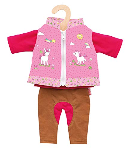 Heless 1070 - Bekleidungs-Set für Puppen, Reiter-Outfit Lina, 3 teilig mit Hose, Shirt und Weste, Größe 28 - 35 cm von Heless