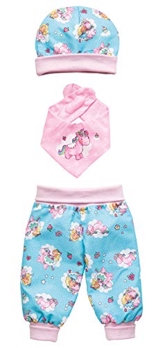 Heless 1080 - Bekleidungs-Set für Puppen im Design von Einhorn Emil und Fee Emma, 3 teilig mit Hose, Mütze und Halstuch, Größe 28 - 35 cm von Heless