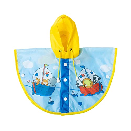 Heless 1172 - Regen-Cape für Puppen im Design Segelfreunde, wasserdicht, Größe 28 - 35 cm von Heless