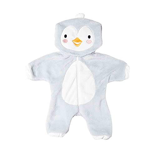 Heless 1198 - Overall für Puppen im Pinguin-Design, kuschelweicher Einteiler mit Kapuze und Reißverschluss, Größe 28 - 35 cm von Heless