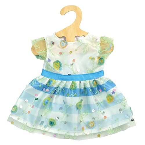 Heless 1232 - Puppenkleidung im Design Blumenmeer, sommerliches Kleid mit feinen Pailletten-Blumenstickereien für Puppen und Kuscheltiere der Größe 28 - 35 cm von Heless