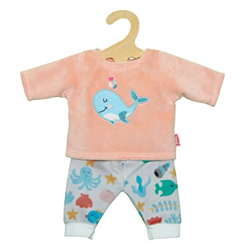 Heless 1285 - Puppenkleidung im Design Wal Bobby, 2 teiliger Pyjama mit Shirt und Stoffhose für Puppen und Kuscheltiere der Größe 28 - 35 cm von Heless