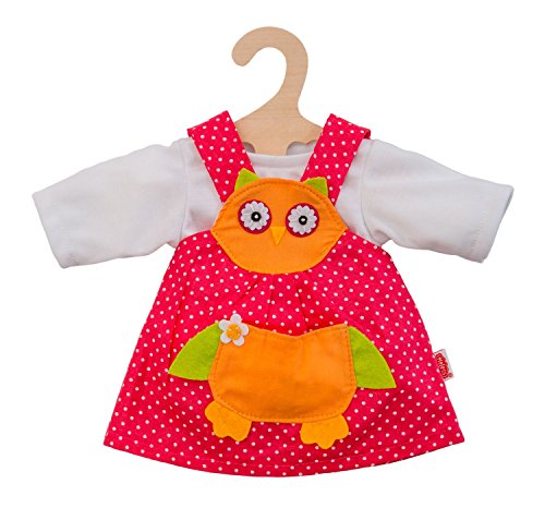 Heless 1484 - Bekleidungs-Set für Puppen, 2 teilig mit peppigem Eulenkleid und T-Shirt, Größe 28 - 35 cm von Heless