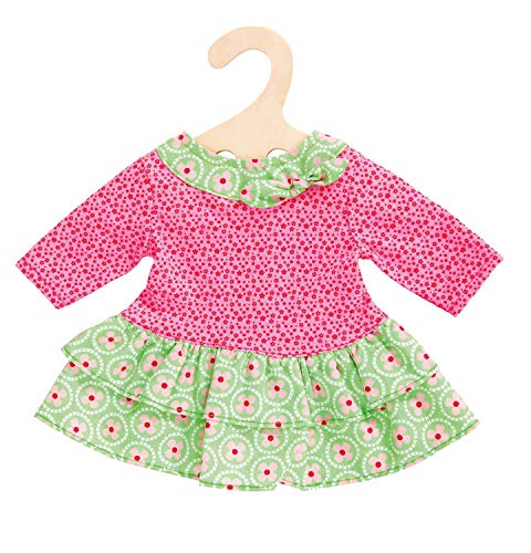 Heless 1624 - Kleid für Puppen im Design Blumi mit einem Farbmix aus Pink und Grün, Größe 28 - 35 cm von Heless