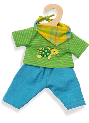 Heless 1721 - Fair Trade Bekleidungs-Set für Puppen, Outfit Max, 3 teilig mit Hose, Shirt und pfiffigem Halstuch, Größe 28 - 35 cm von Heless