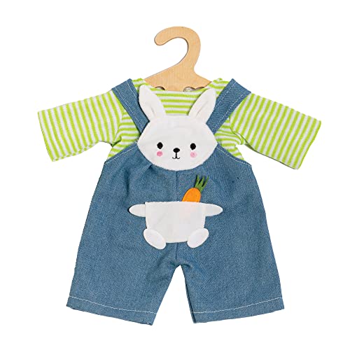 Heless 2316 - Puppenkleidung im Design Bunny Lou, 2 teiliges Set mit Latzhose und Ringelshirt für Puppen und Kuscheltiere der Größe 35-45 cm von Heless