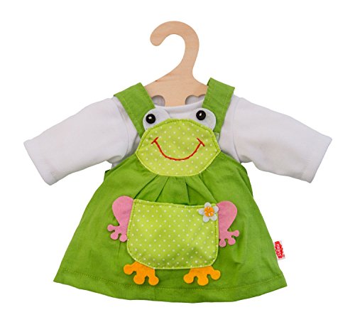 Heless 2488 - Bekleidungs-Set für Puppen im Froschi Design, 2 teilig mit Kleid und T-Shirt, Größe 35 – 45 cm von Heless