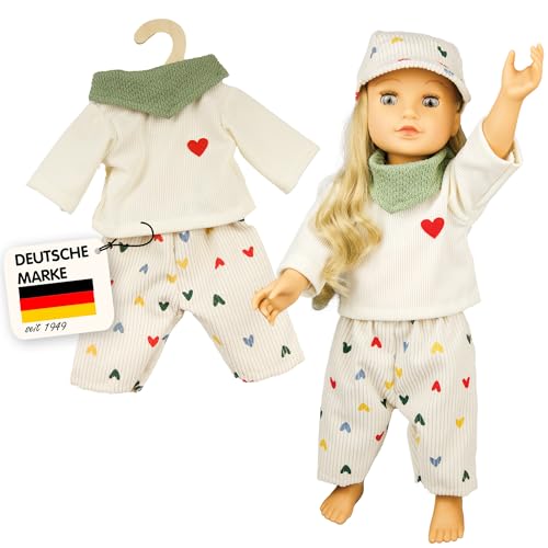Heless 2516 - Puppenkleidung ''Herz-Konfetti'', 3-teiliges Set mit Kordhose, T-Shirt und Tuch, für Puppen und Kuscheltiere der Größe 35-45 cm Heless 2516 - Puppenkleidung ''Herz-Konfetti'', 3-teiliges Set mit Kordhose, T-Shirt und Tuch, für Puppen und Kuscheltiere der Größe 35-45 cm von Heless