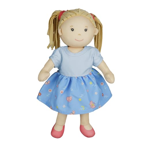 Heless 55 - Stoffpuppe Mädchen NELA mit blauem Kleid zum An- und Ausziehen, ca. 32 cm große Weichpuppe zum Kuscheln, Spielen und Liebhaben Heless 55 - Stoffpuppe Mädchen NELA mit blauem Kleid zum An- und Ausziehen, ca. 32 cm große Weichpuppe zum Kuscheln, Spielen und Liebhaben von Heless