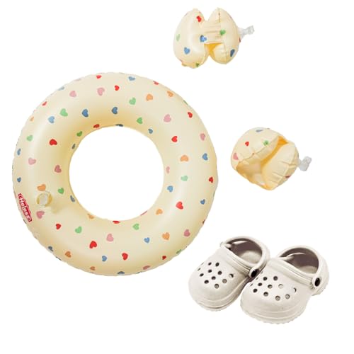 Heless 550 - Puppen-Schwimmset in Beige Herz Konfetti, mit Schwimmring, Schwimmflügeln und Clogs, für Puppen und Kuscheltiere der Größe 35-45 cm Heless 550 - Puppen-Schwimmset in Beige Herz Konfetti, mit Schwimmring, Schwimmflügeln und Clogs, für Puppen und Kuscheltiere der Größe 35-45 cm von Heless