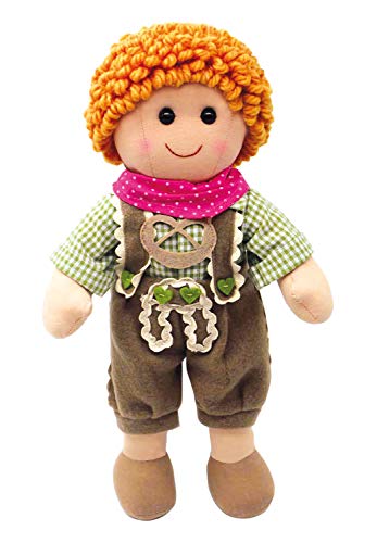 Heless 64 - Stoff-Puppe Junge Seppl mit feschem Trachten Outfit, ca. 32 cm große Weich-Puppe zum Kuscheln, Spielen und Liebhaben von Heless