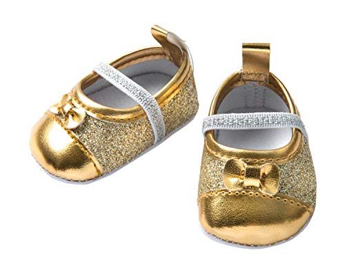 Heless 747 - Glitzerballerinas für Puppen, gold, Größe 38 - 45 cm von Heless