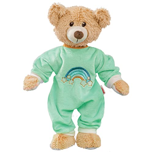 Heless 8 - Kuscheltier Teddy Dreamy mit mintfarbenem Softvelours-Strampler, ca. 22 cm großer Teddybär zum An- und Ausziehen, Liebhaben und als Spielgefährte von Heless