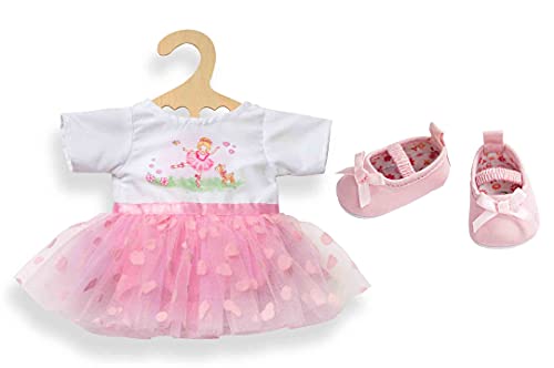 Heless Puppenbekleidungs-Set Ballerinakleid Maria mit Schuhen, 2 teilig, Größe 28 - 35 cm von Heless