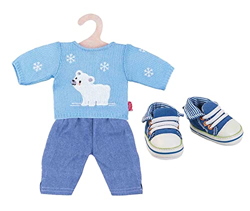 Heless Puppenbekleidungs-Set Eisbär-Outfit mit Sneakers, 3 teilig, Größe 28 - 35 cm von Heless