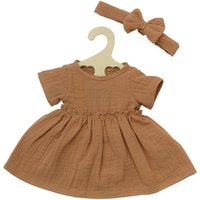 Puppenkleid aus 100 % Bio-Baumwolle mit Rüschen und Haarband, salbeigrün, 2-teil Puppenkleid aus 100 % Bio-Baumwolle mit Rüschen und Haarband, salbeigrün, 2-teil von Heless