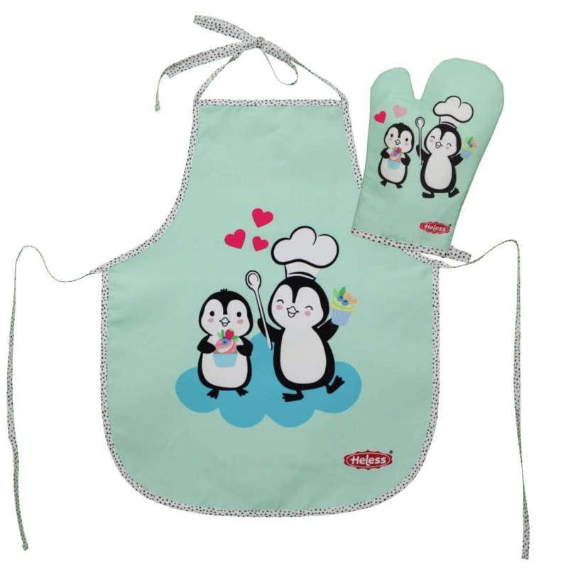 Kinderschürze mit Topfhandschuh "Pinguin" von Heless